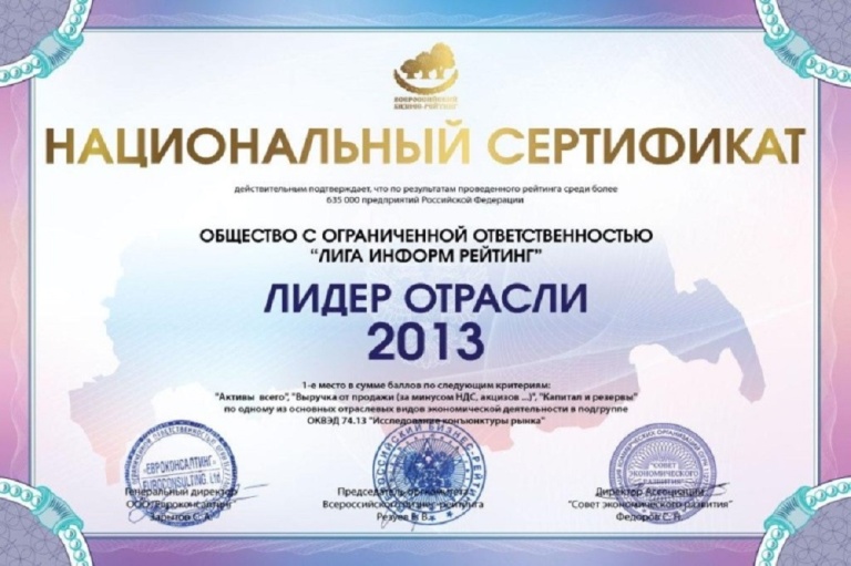 Лидер отрасли - 2013