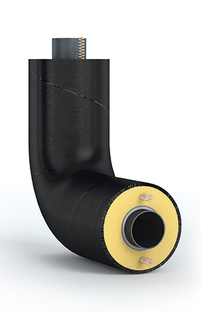 Shaped parts of pipelines with heat-insulation of polyurethane foam